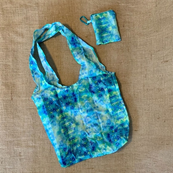 Reusable Foldable Tote Bags Market / Groceries Blue Pink Green 3 Total NWT - Picture 4 of 9